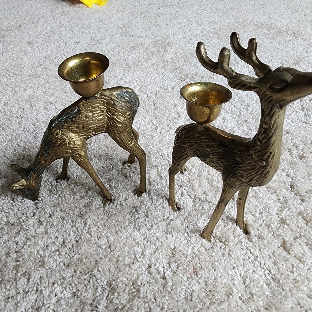 Vintage Brass Candle Holders